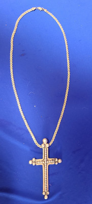 Vintage Native American Sterling Silver Cross Pendant and Necklace