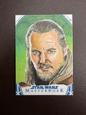 2018 Topps Star Wars Masterwork Qui-Gon Jinn Sketch Card by Darren Coburn-James