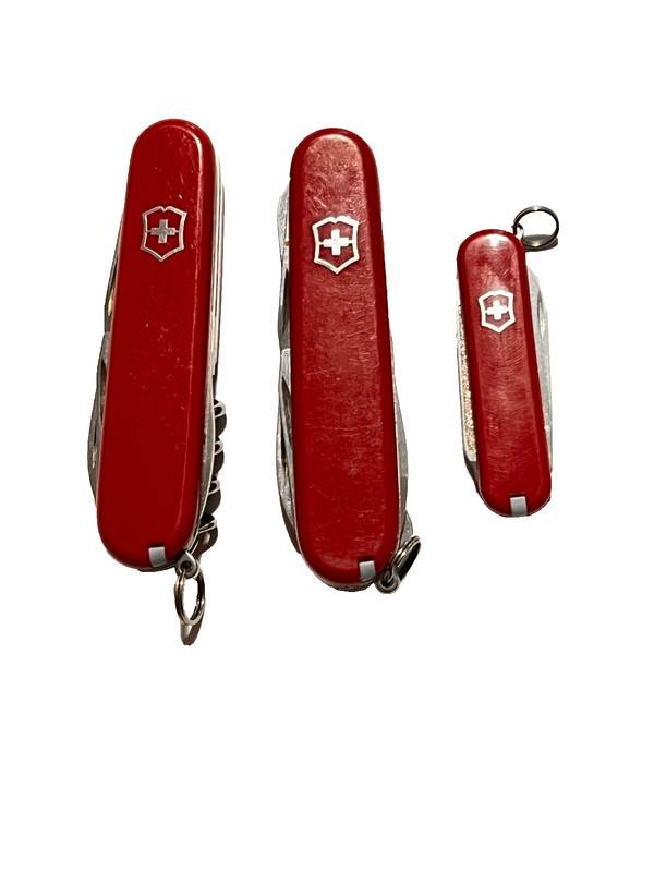 Lot of 3 Victorinox White Swiss Army knives - Super Tinker - Spartan - Escort