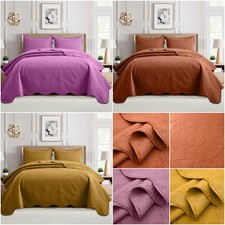 Quilt Bedspread with Pillow Shams Light Weight Easy Care Bedding Set Queen King