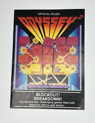 Blockout! Breakdown! Odyssey 2 Video Game Instructions 1980