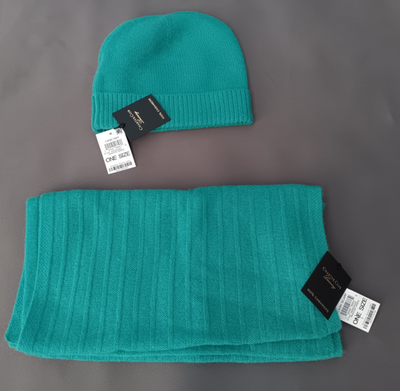 Charter Club CASHMERE Scarf and Hat Set Ribbed Super Soft  display picture 1