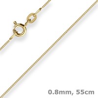 0,8Mm Panzerkette Goldkette Collier Halskette Aus 333 Gold Gelbgold 55Cm