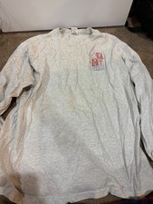 mens vintage pfizer long sleever grey tee size XL