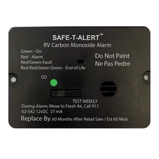 Safe-T-Alert 62-542-BL CO Alarm 12V Flush Mount RVIA/NFPA Black