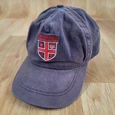 Vintage Hazeltine Golf Hat National Club  Leather Strap Blue Red Cap Faded 