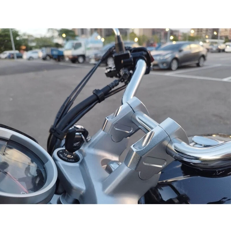CNC 22mm Universal Handlebar Riser Mount Clamp Bracket Extend For Yamaha Ducati - Image 4 of 4