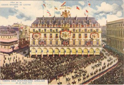 Old postcard Paris Gds Magasins du Louvre Visit of the English Sovereigns (991648)