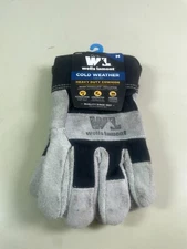 Wells Lamont Cowhide Gloves Gray/Black Cold Weather Glove Size M
