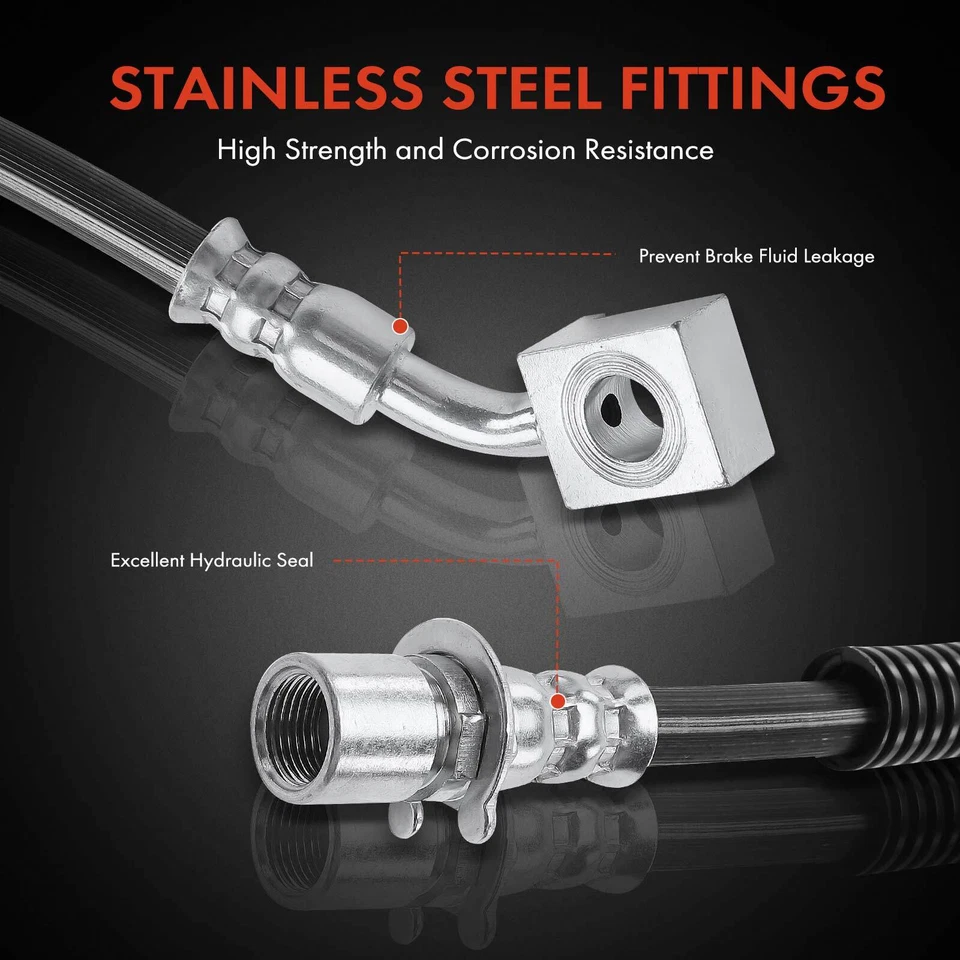 Manguera hidráulica de freno para Chevy Silverado 2500 HD GMC Sierra 3500 HD delantera izquierda Foto 4 de 4