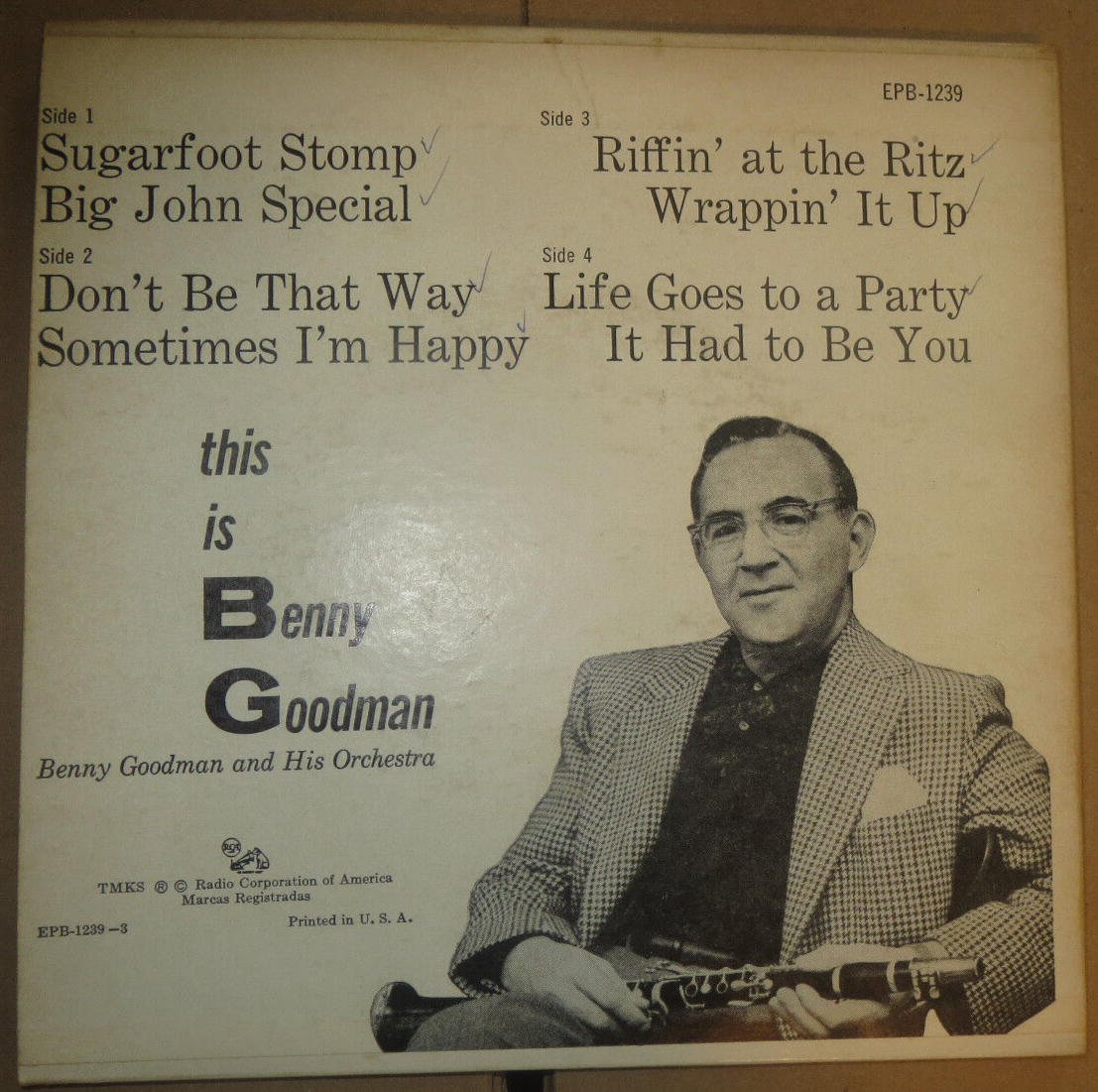 45RPM RCA Victor EPB 1239 c1955 This is Benny Goodman, high-grade