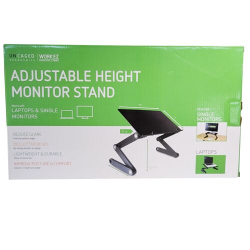 Uncaged Ergonomics WorkEz Monitor/Laptop Stand Adjustable Aluminum Foldable