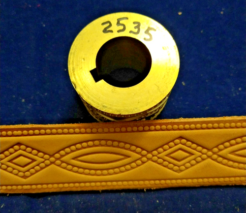 Lederprägemaschine Walze Perlen Design Muster #2535 massiv Messing - Bild 1 von 3