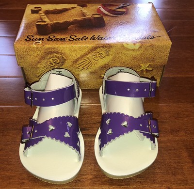 purple salt water sandals