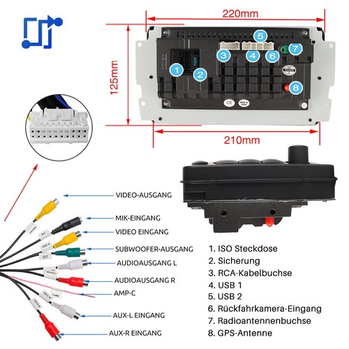 Android 13 Carplay Autoradio GPS Für Mercedes Benz C/CLK/G Klasse W203 W209 W639 - Bild 15 von 17