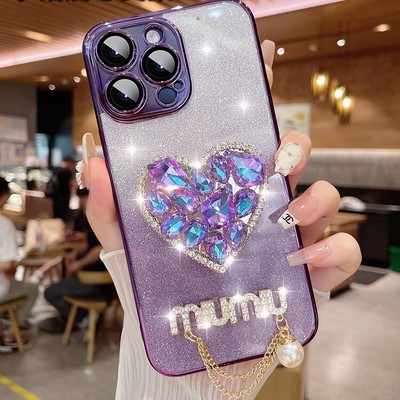 Gradient Glitter Bracket Phone Case für iPhone16 15 14 13 12 11 8 7 XR XSPro Max
