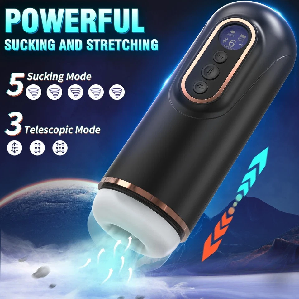 Male Masturbaters Automatic HandsFree Telescopic Sucking Cup Stroker Men Sex Toy - Image 4 of 4