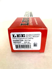 Lee 90404 2-Cavity R.E.A.L. Bullet Mold 58 Cal 440 Grain