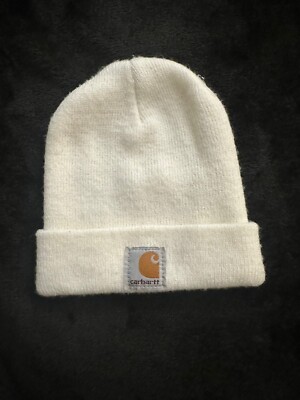 Carhartt Child/Youth White Classic Acrylic Beanie Hat Winter Cap