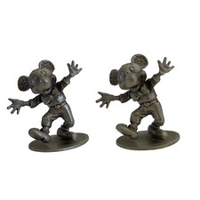 x2 Mickey Mouse Hudson Pewter Figures #654 Wa...