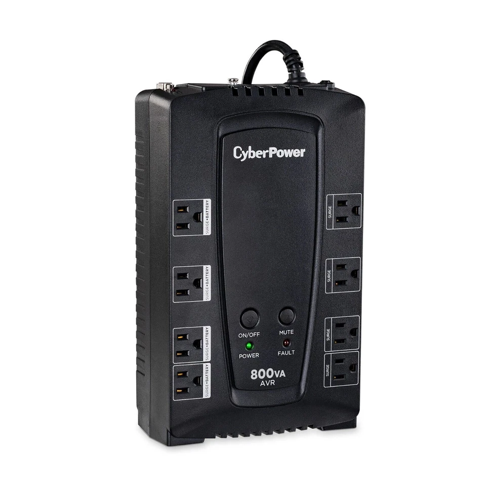CyberPower CP800AVR 4+4 Outlets Sinwave UPS System 80VA 450W 1030J w 6FT Cord - Image 2 of 4