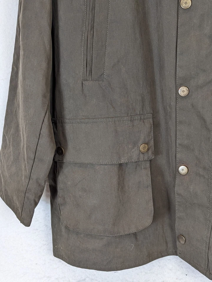 Rainforest Mens size XL Lux Coated Cotton Barn Coat Plaid Lined Portabella Brown - Image 3 of 4