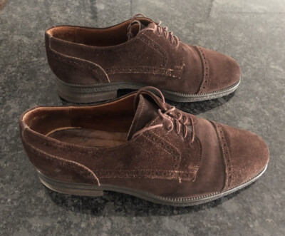 Barneys Tan ultra oft Suede Oxford Shoes s-l400.jpg main image 3