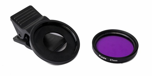 Color Screen Purple 37 MM Lens Colour with Clip for Smartphones IN Black - Zdjęcie 2 z 4