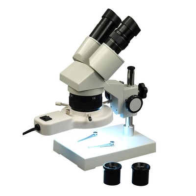 Stereo Binocular Microscope 10X-20X-30X-60X with8W Ring Light