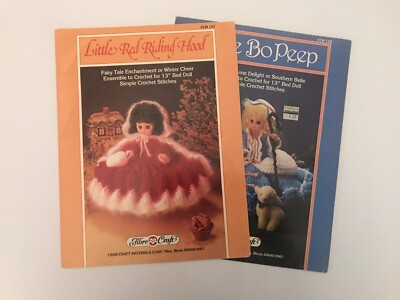(Lot of 2) Fibre Craft For 13  Bed Doll Crochet Patterns #FCM147 and 148