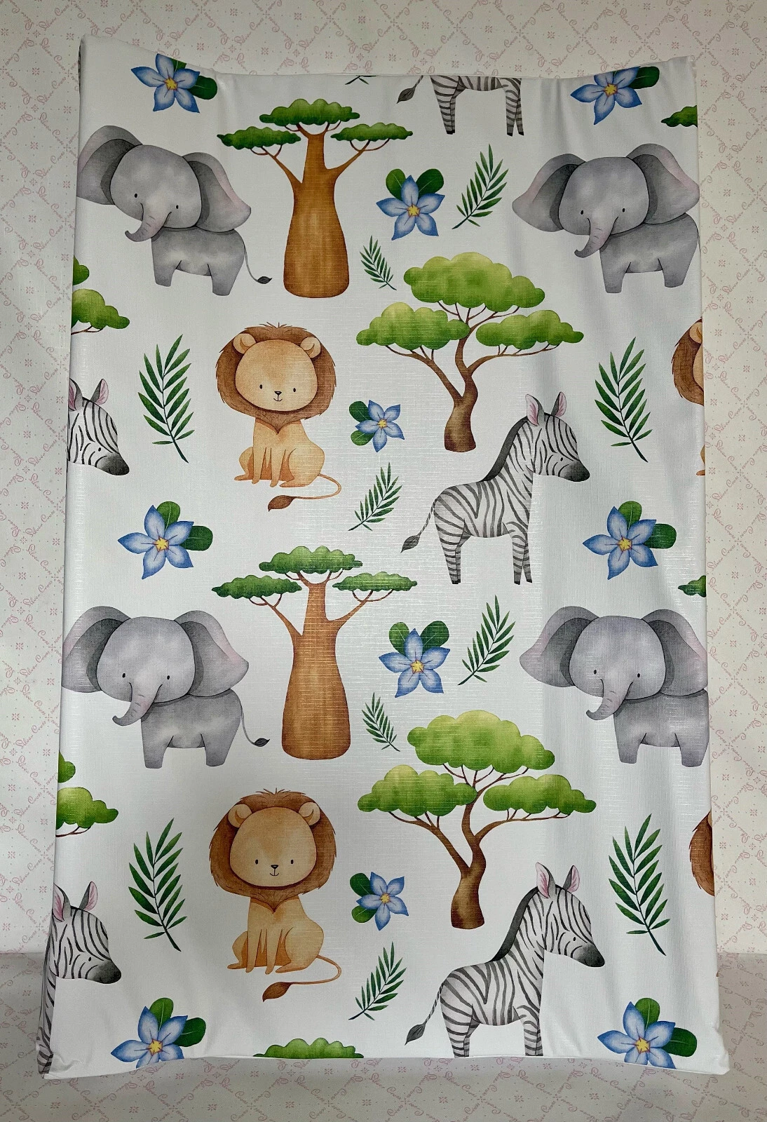 Baby Changing Mat Nursery Safari 690x440mm Can Be Personalised WEDGE Shaped
Opens in a new window or