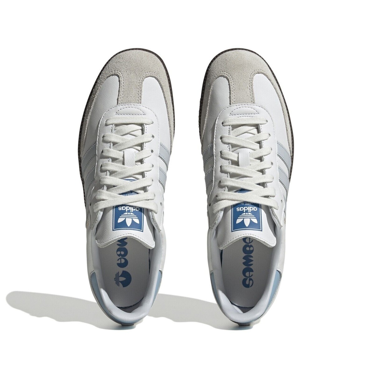 Adidas Samba OG Shoes Mens Core White Halo Blue Gum NEW