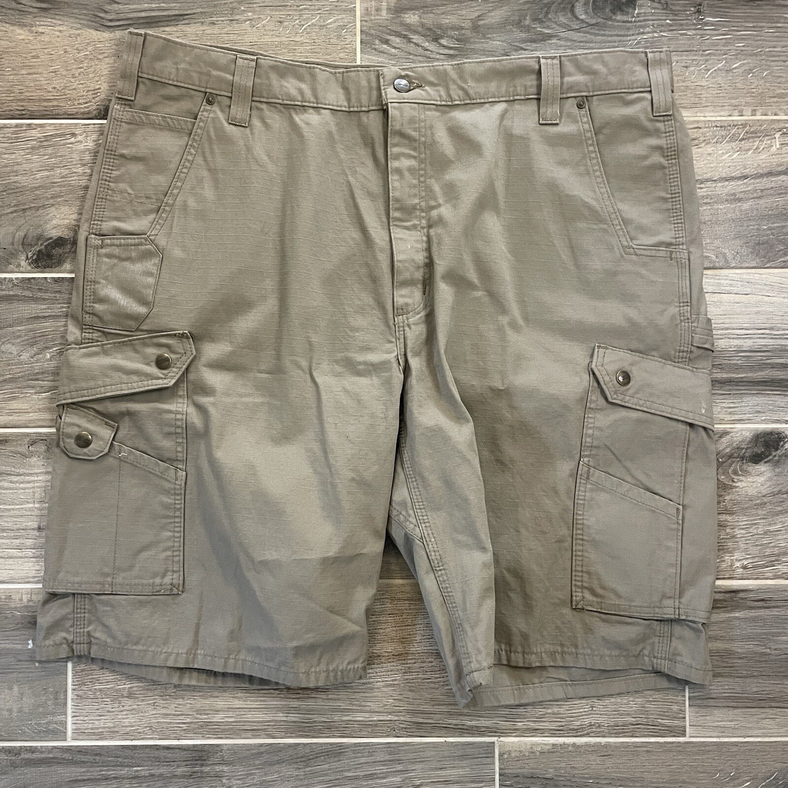 Carhartt Force Relaxed Fit Cargo Shorts Rip Stop Cotton Beige Size 42 Outdoor