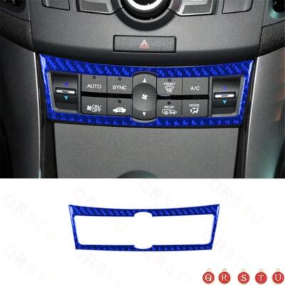 Blue Carbon Fiber Interior Climate Control Cover Trim For Acura TSX 2009-2014