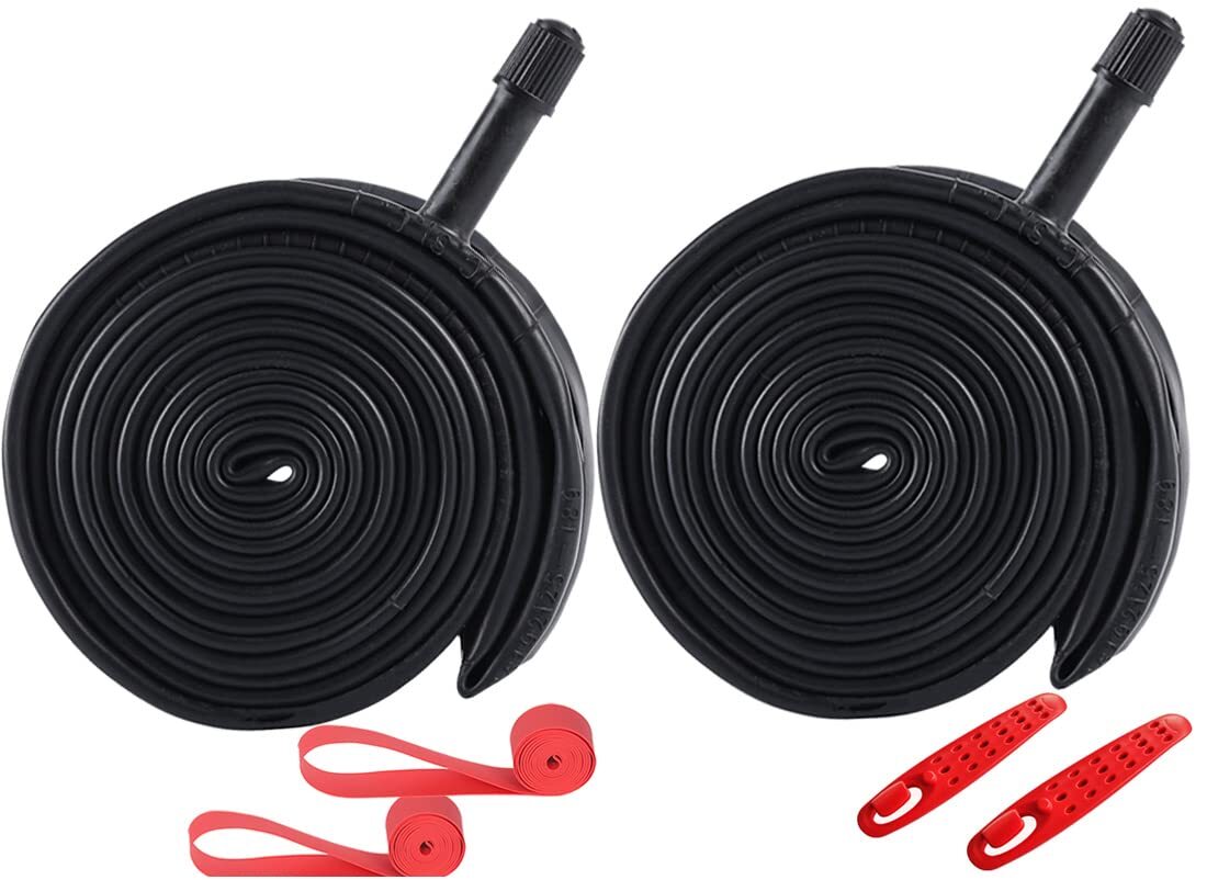 2 Pack 700C Road Bike Tubes 700x35C/38C/40C/43C SV48mm Schrader Valve 700C Tu...