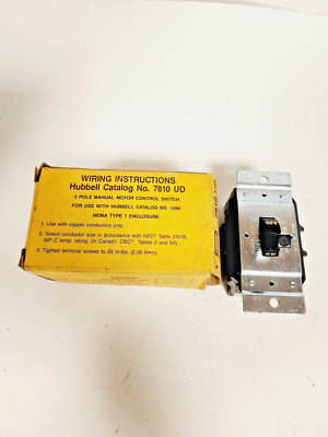 HUBBELL 7810UD 3POLE MANUAL MOTOR CONTROL SWITCH -NEW