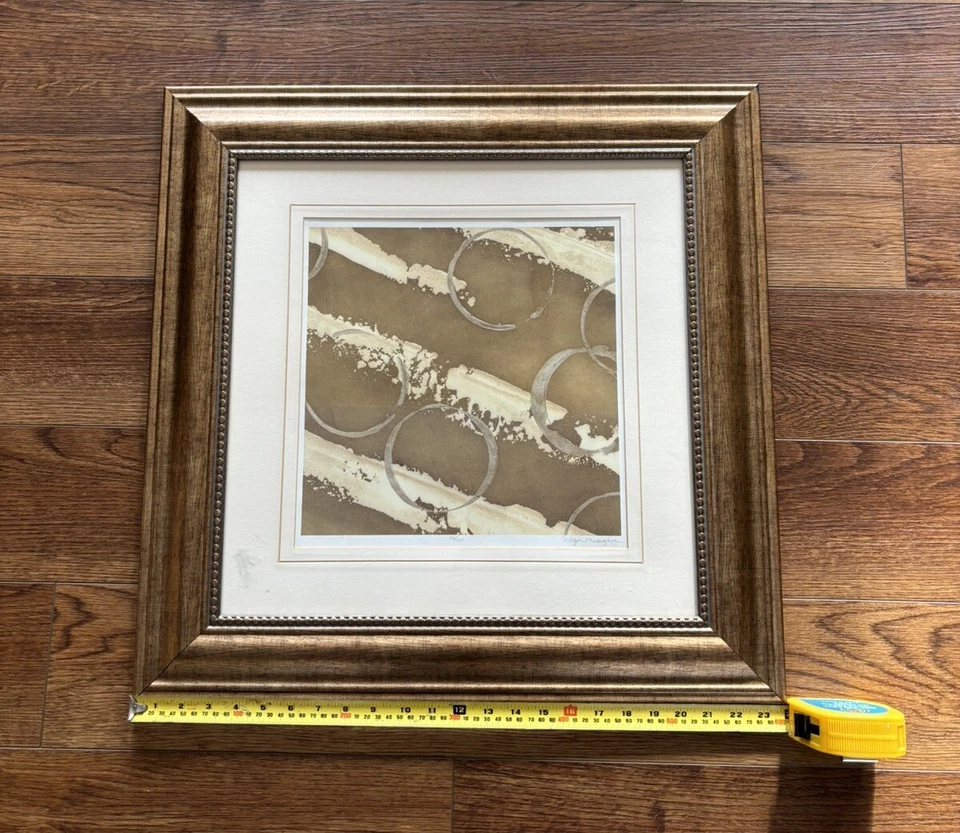 Pintura artística enmarcada y firmada de Megan Meagher Golden Rule III Foto 4 de 4