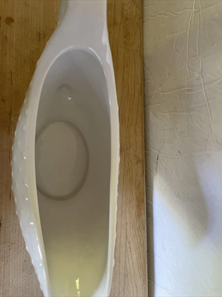 Gravy Boat 10 Strawberry Street Cerámica Blanca 10” X 4” Acción de Gracias Navidad Foto 2 de 4