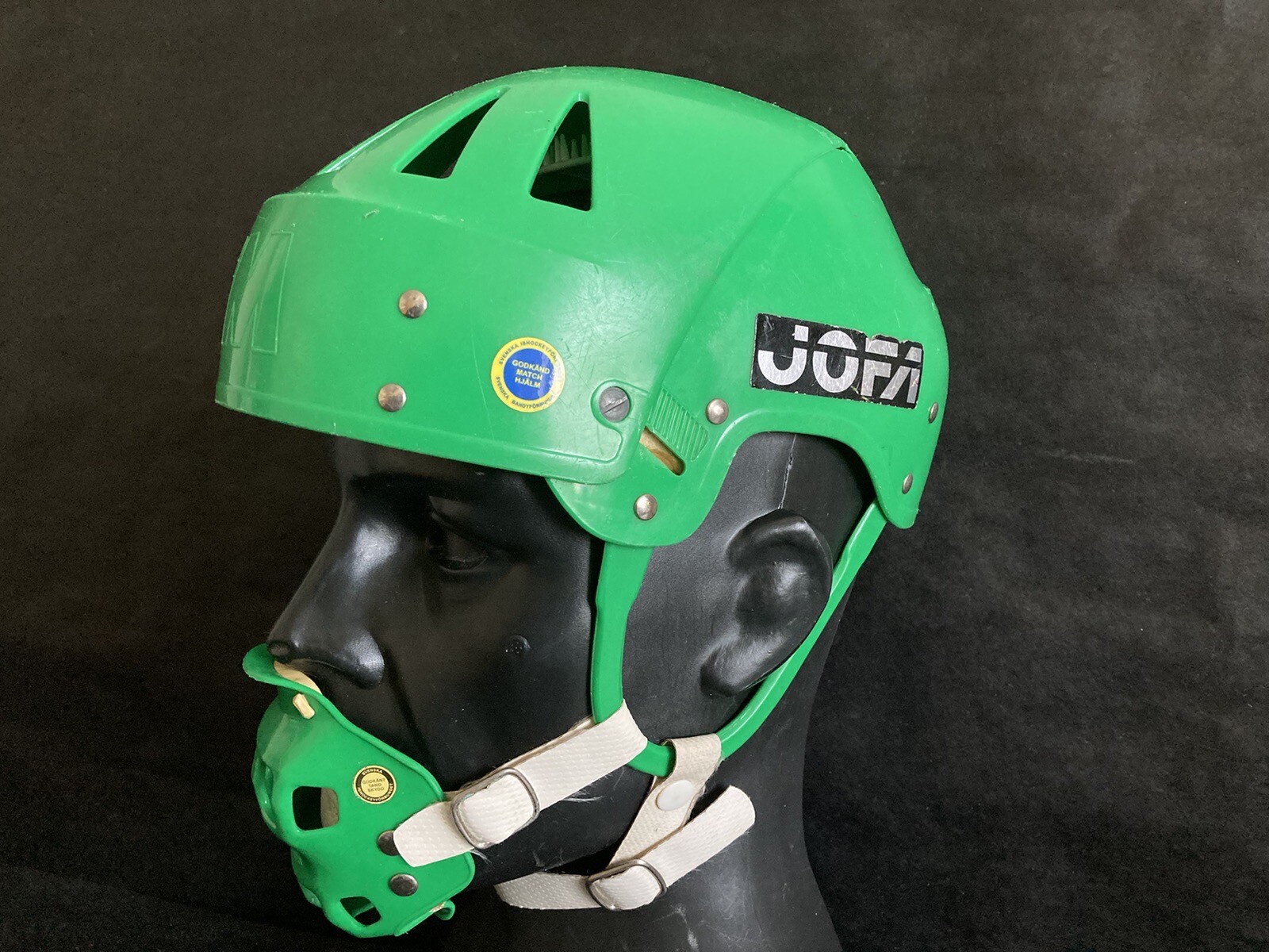 Jofa Green VM Ice Hockey Helmet w/ 89851 Mouth Guard 60's70's Adults