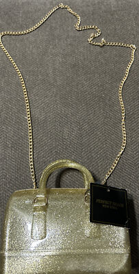 Perfect Image New York Gold Mini Jelly Crossbody Purse