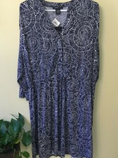 NWT Robert Louis Women's Dress Navy/White Size 2X