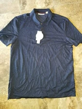 Nwt Mens Perry Ellis Portfolio Luxe Polo Shirt Short Sleeve Indigo Blue M 2XL 