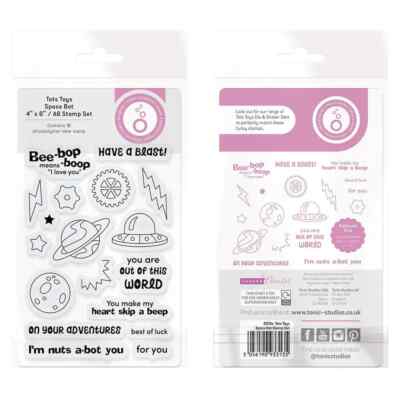 #3313  e - TONIC STUDIOS -  CLEAR ACRYLIC STAMP  - TOTS TOYS SPACE BOT SET