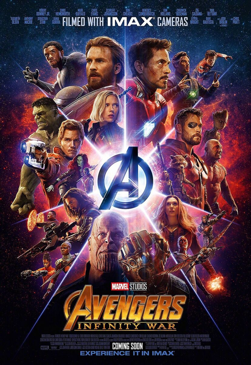 AVENGERS INFINITY WAR IMAX POSTER MARVEL IRON MAN CAPTAIN AMERICA HULK  BARNES