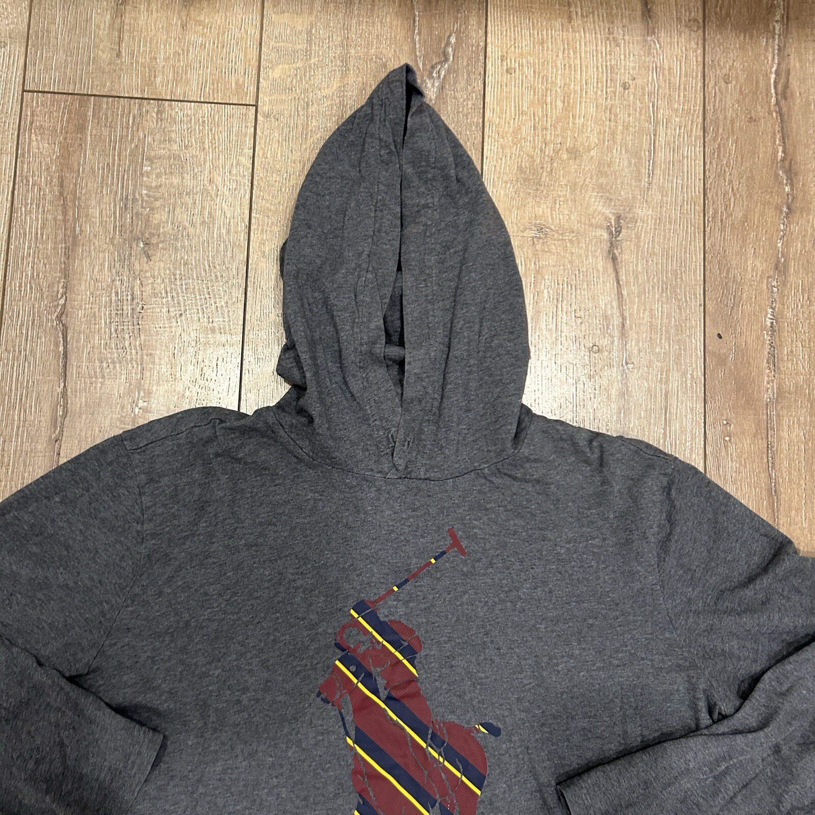 Polo Ralph Lauren Uomo Grigio Medio Grande Pony Felpa Leggera Logo Designer