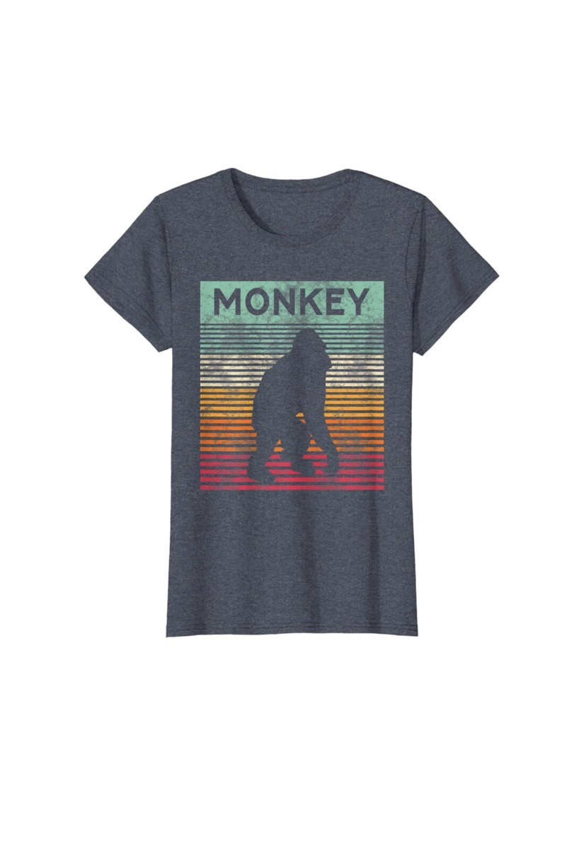 ♡monkeyページ♡ Women's Retro Monkey Vintage Ape Monkey T-Shirt. Size:L (D120) | eBay