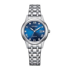 Citizen Women's Classic Eco-Drive Ring Calendar Silver Watch 30 MM FE1240-57L