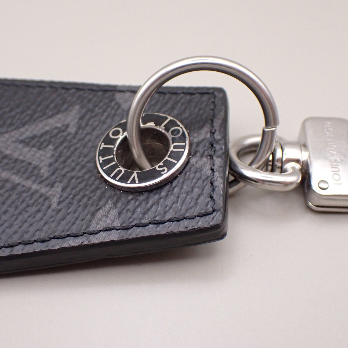 LOUIS VUITTON Eclipse Key Ring Bag Charm Monogram Eclipse LOUIS VUITTON Eclipse Key Ring Bag Charm Monogram Eclipse