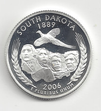 2006 S Silver Proof SOUTH DAKOTA Quarter - 90% Silver