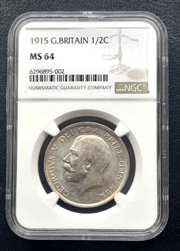 1915 Great Britain GEORGE V  Half Crown: NGC MS64